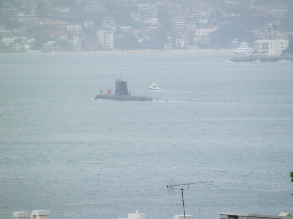 Submarine leaving the harbour