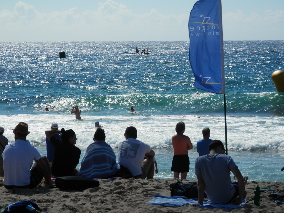Swimmers coming back to shore