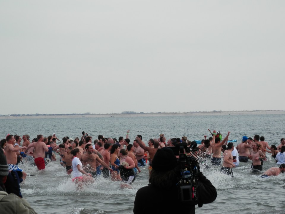 Braving the freezing water at Coney Island