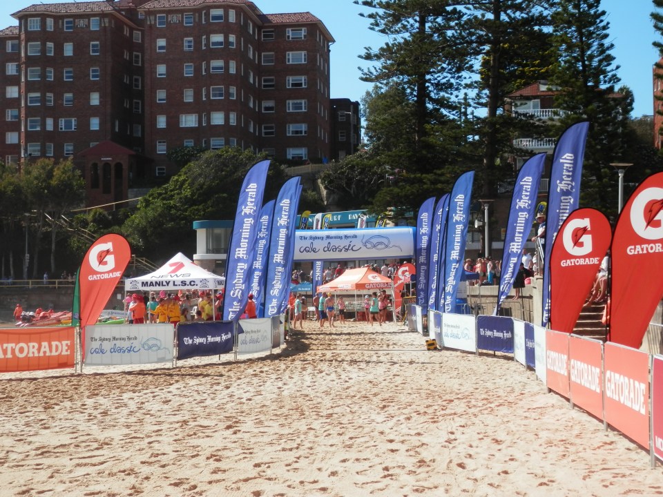 The finish line at Manly Beach