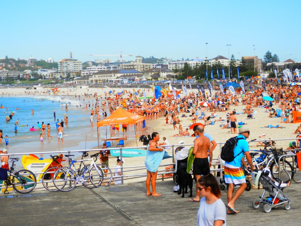 The beach scene at Bondi