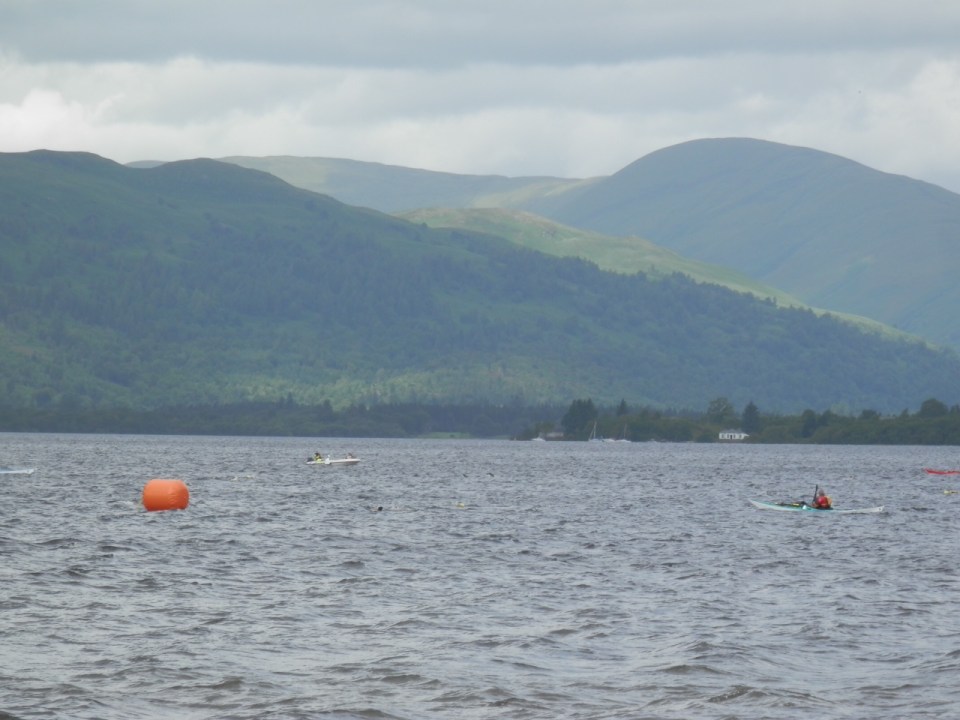 Loch Lomond with the green hills